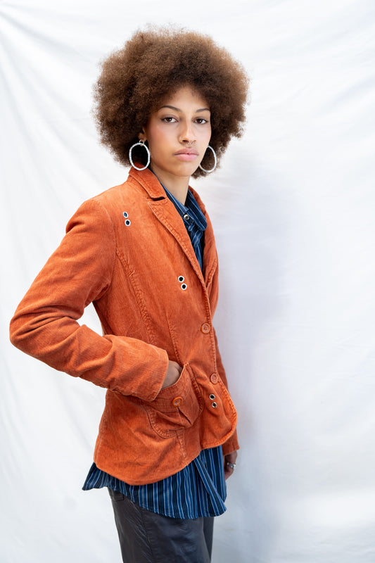 Rio Eyelet Cord Blazer Orange