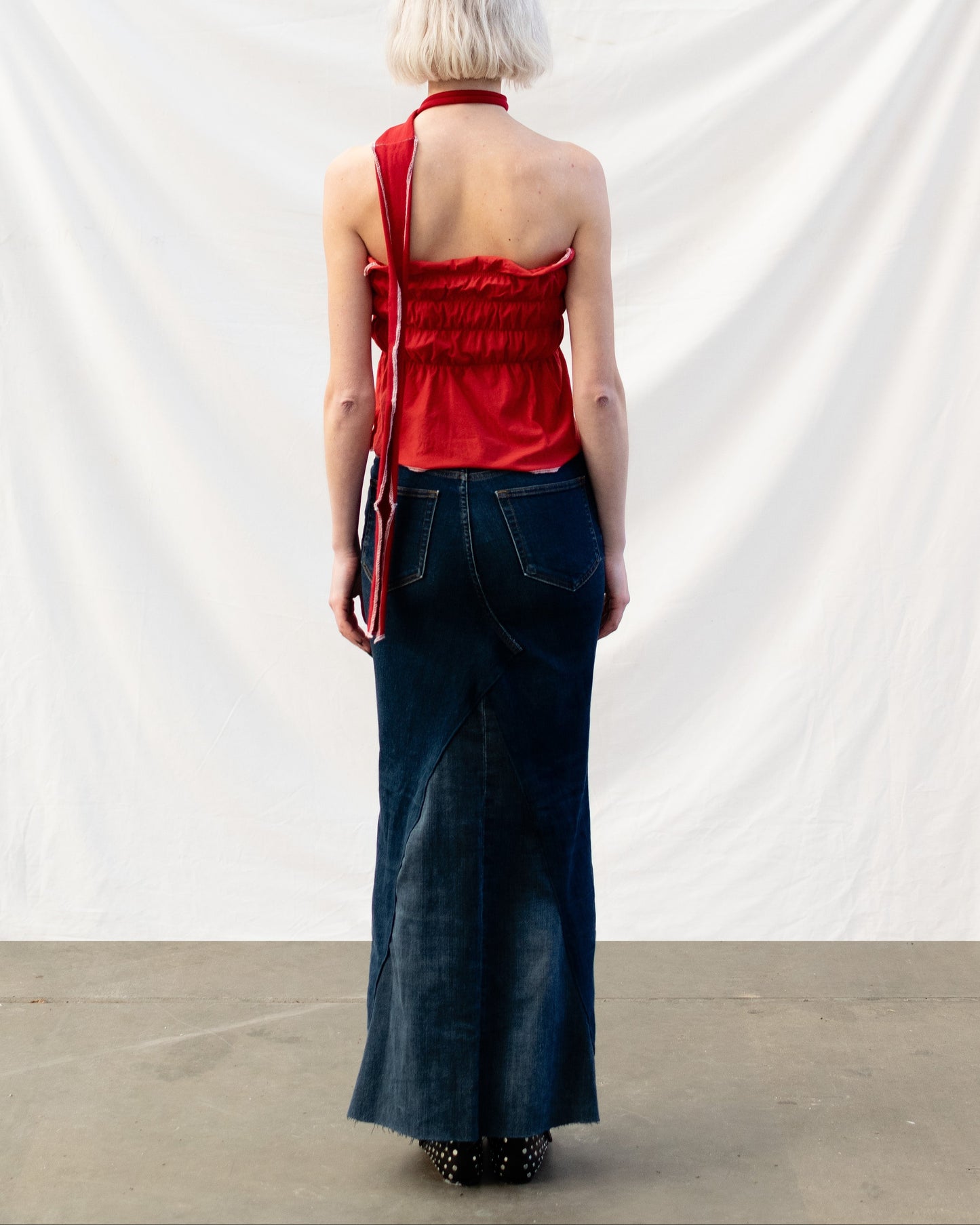 Cauliflower Top & Scarf Red