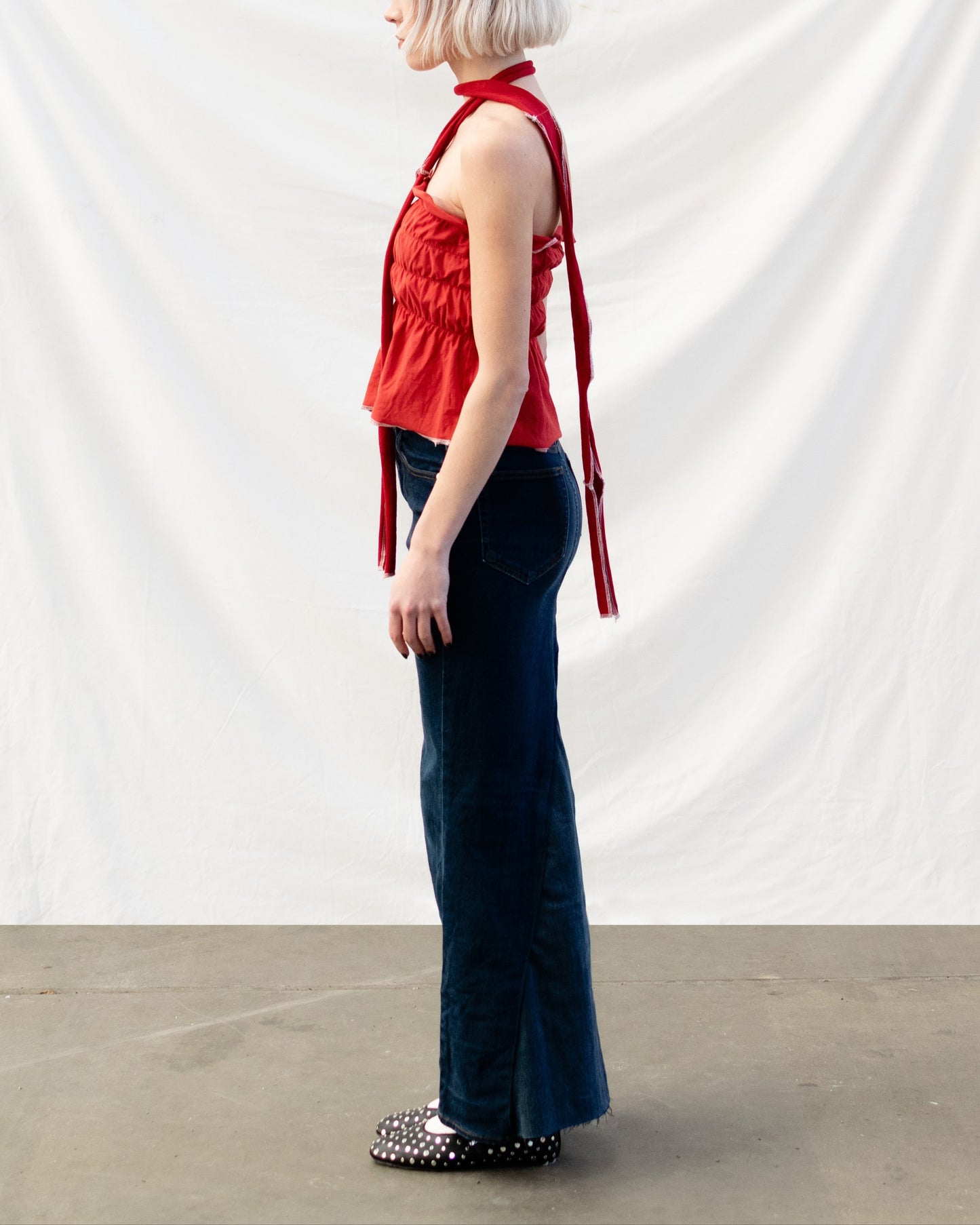 Cauliflower Top & Scarf Red