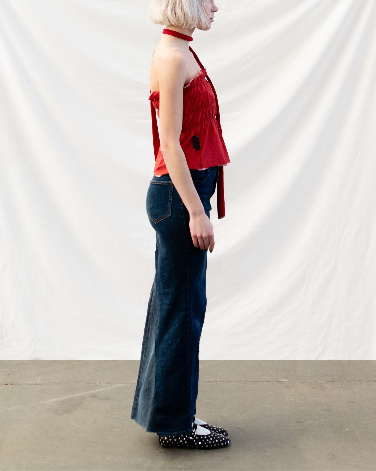 Cauliflower Top & Scarf Red