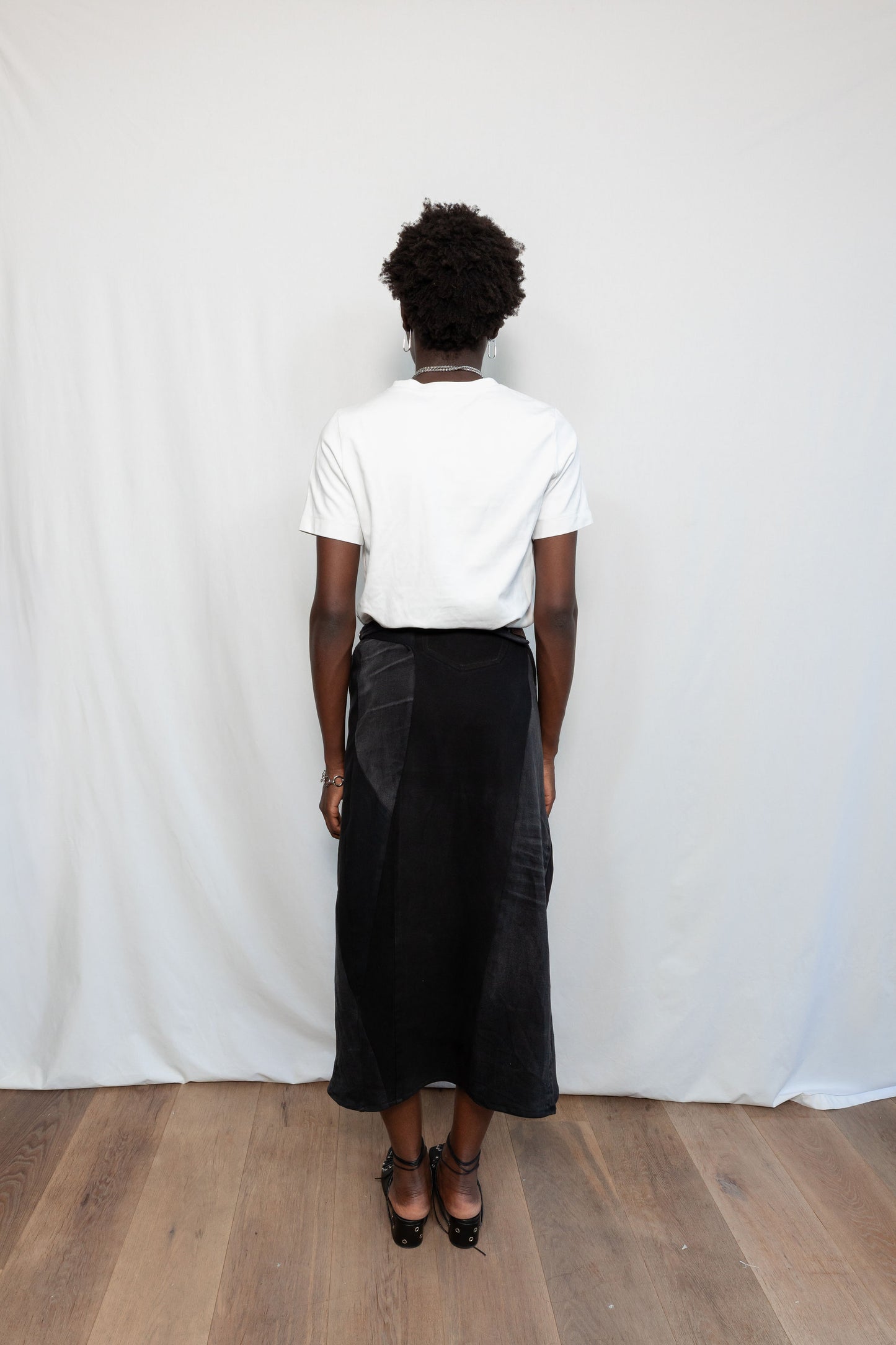 Long Denim Wrap Skirt