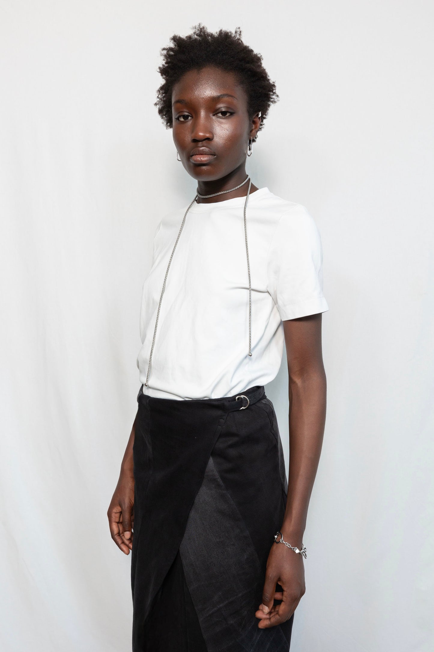 Long Denim Wrap Skirt