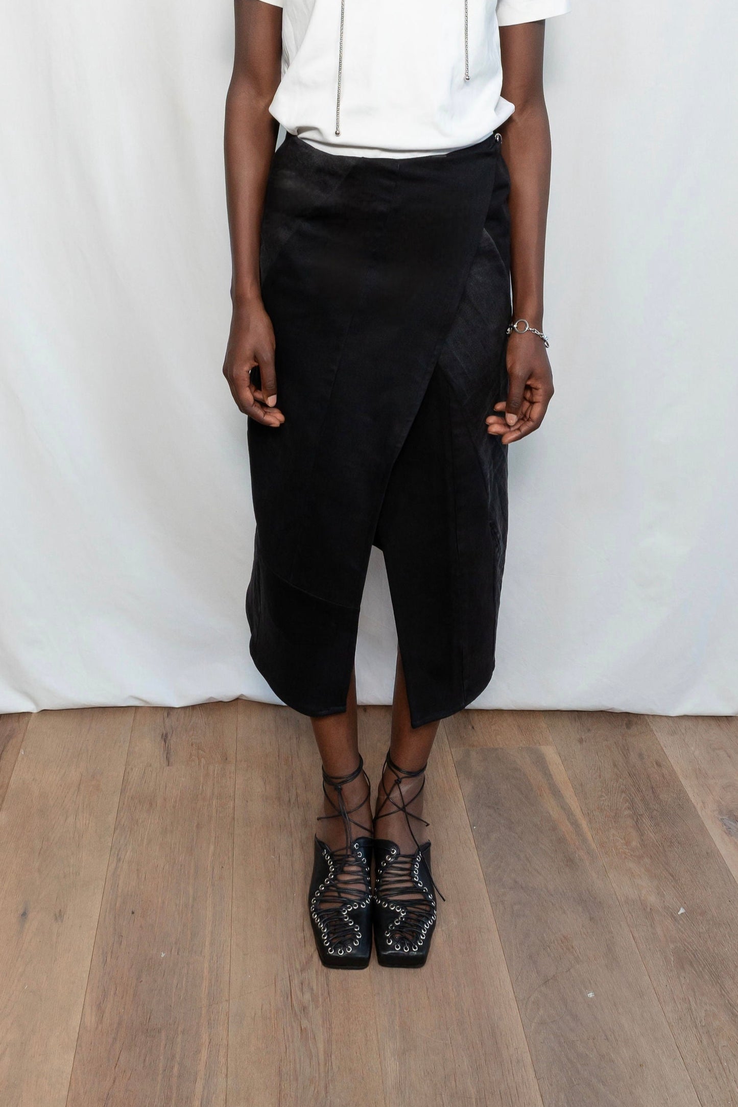 Long Denim Wrap Skirt