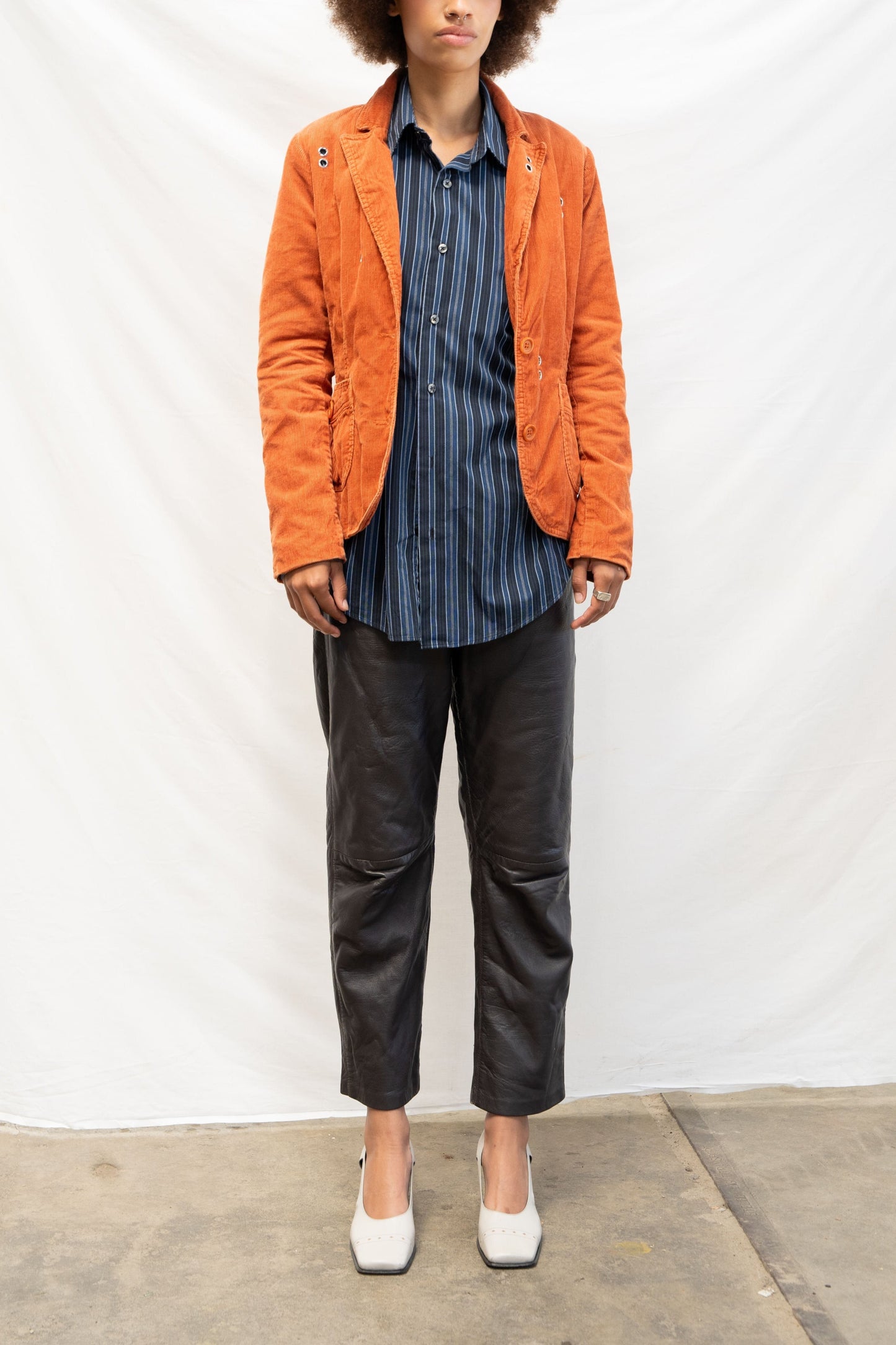 Rio Eyelet Cord Blazer Orange