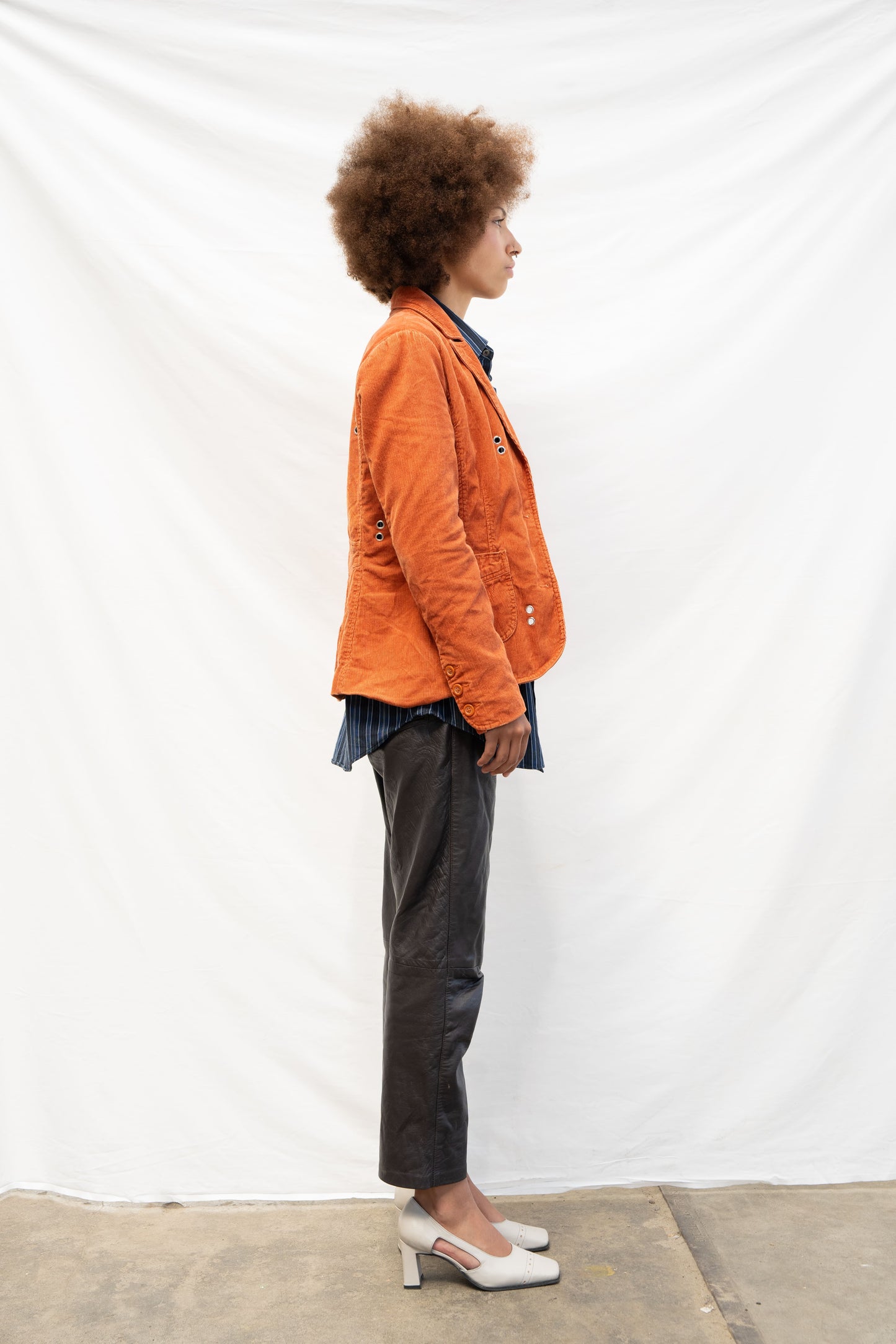 Rio Eyelet Cord Blazer Orange