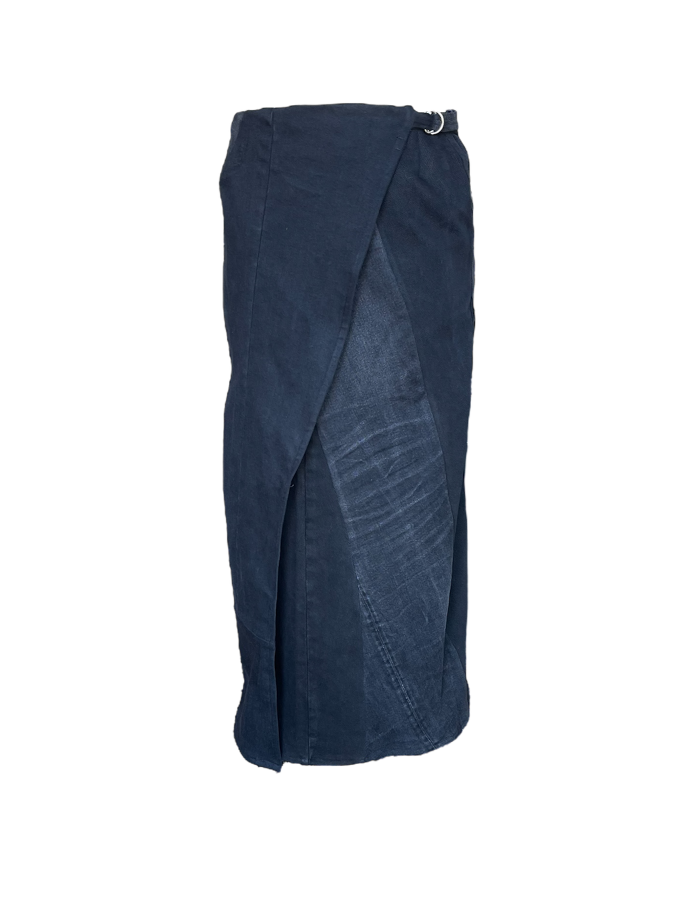 Long Denim Wrap Skirt
