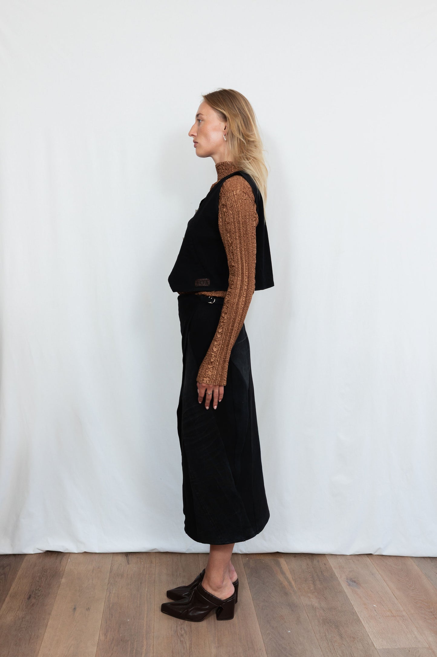 Pins Vest Black Denim