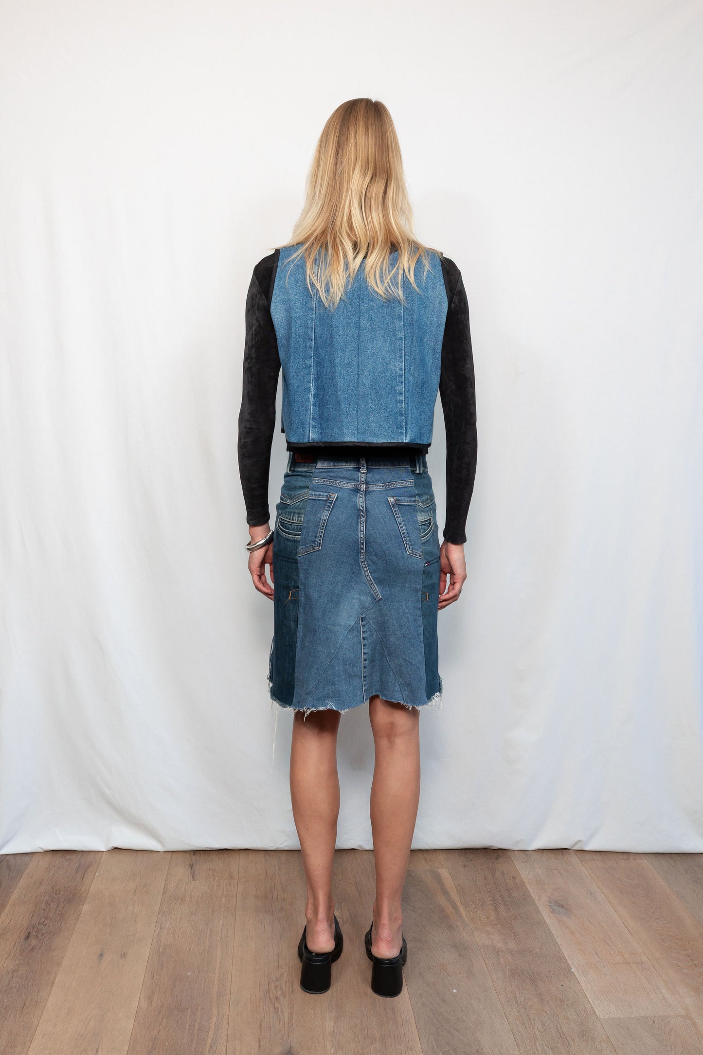 Pins Vest Blue Denim